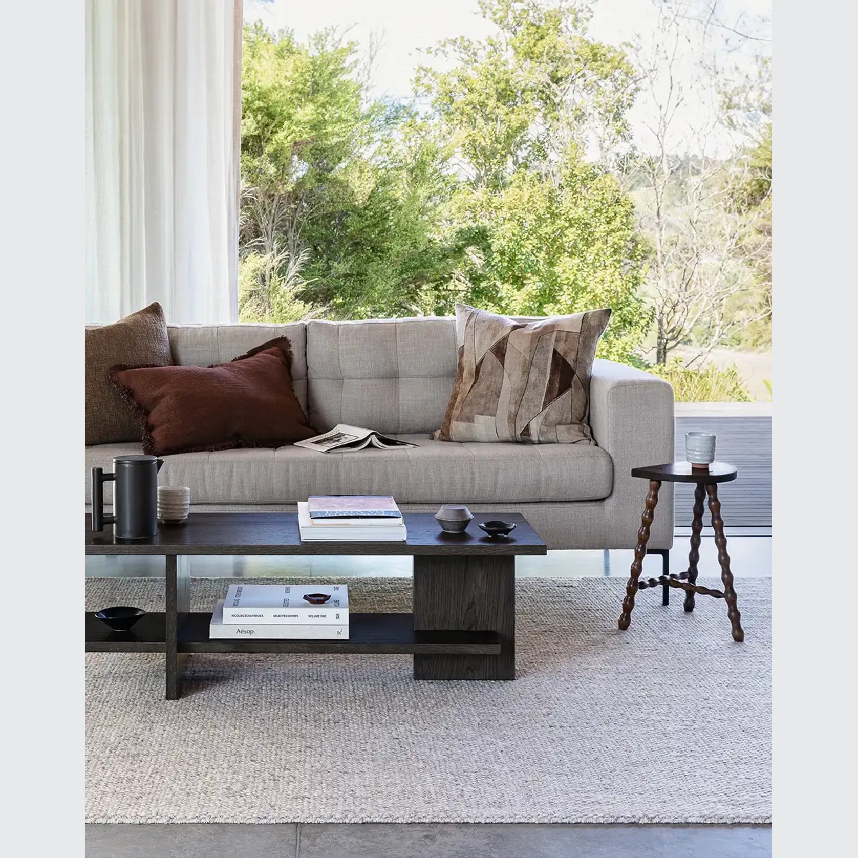 Baya Dover Cushion - Brick | Lumbar with Fringe gallery detail image