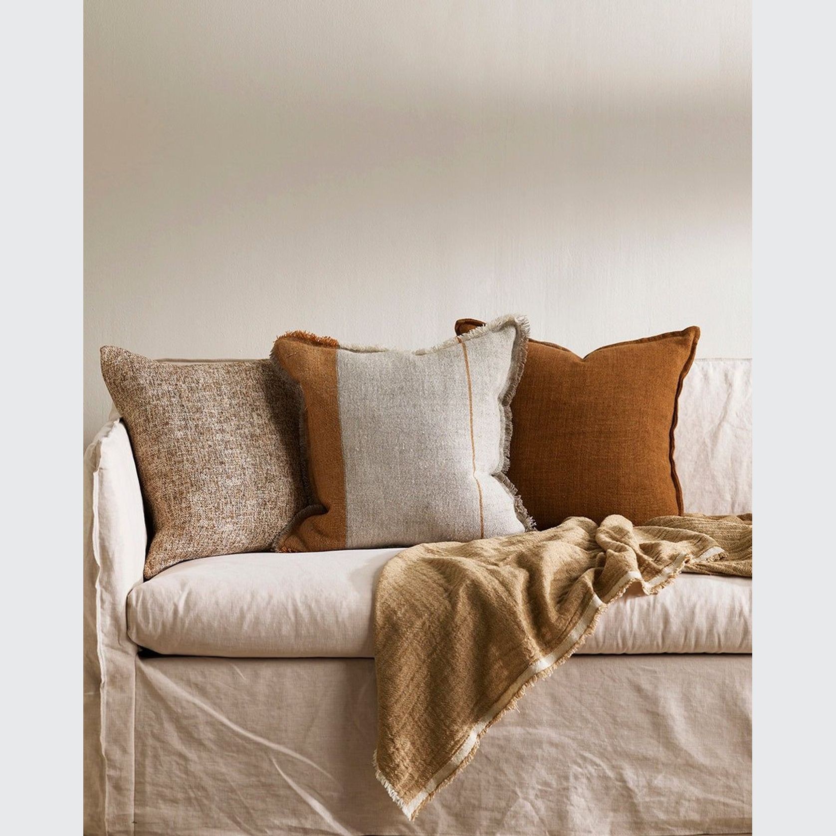 Baya Frankton Linen Cushion - Spice gallery detail image