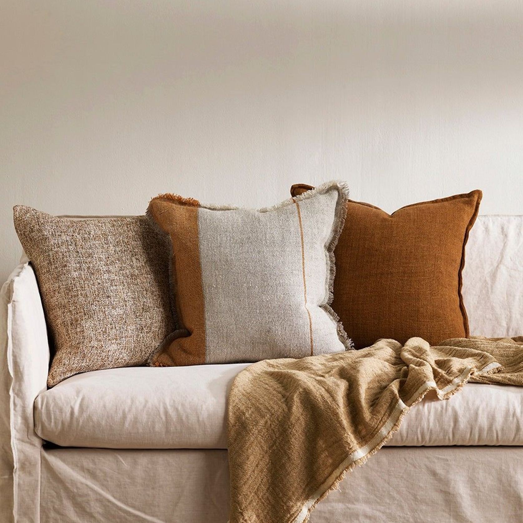 Baya Frankton Linen Cushion - Spice gallery detail image