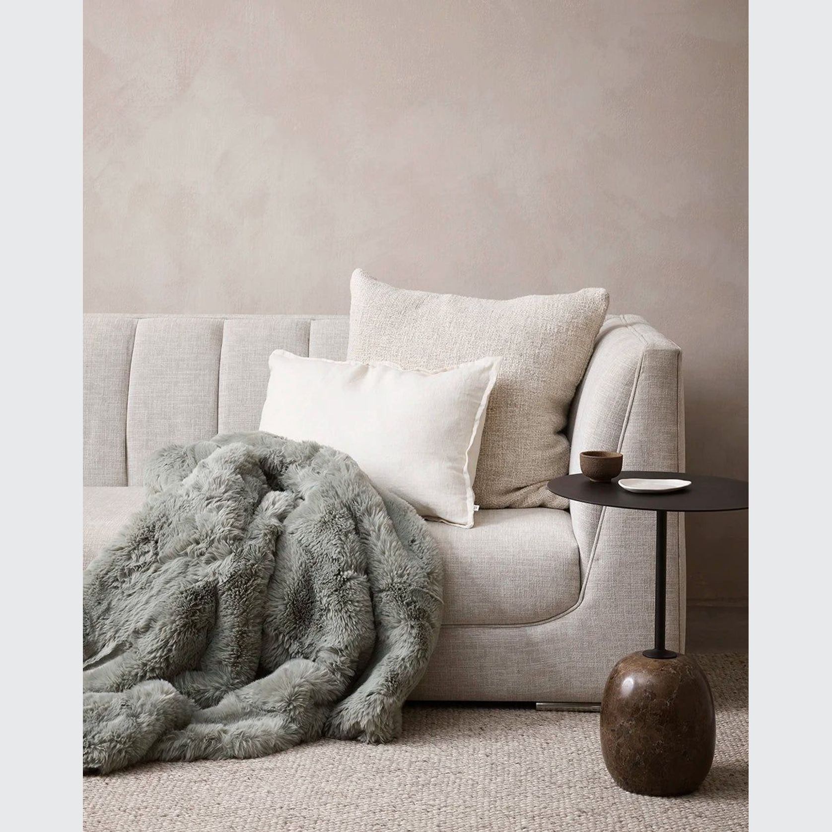 Pele Faux Fur Throw - Seafoam | Baya gallery detail image