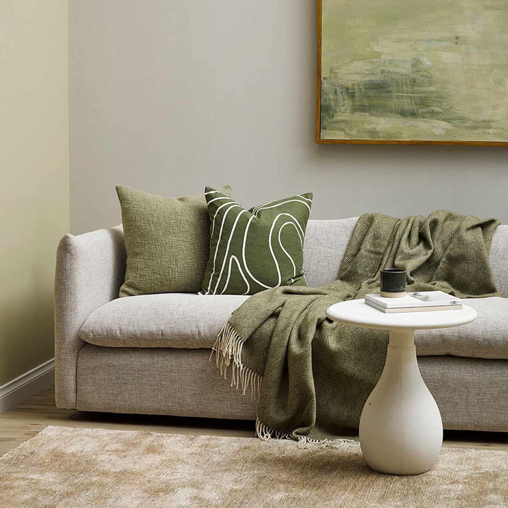 Baya Anchorage Floor Rug - Stone | Four Sizes gallery detail image