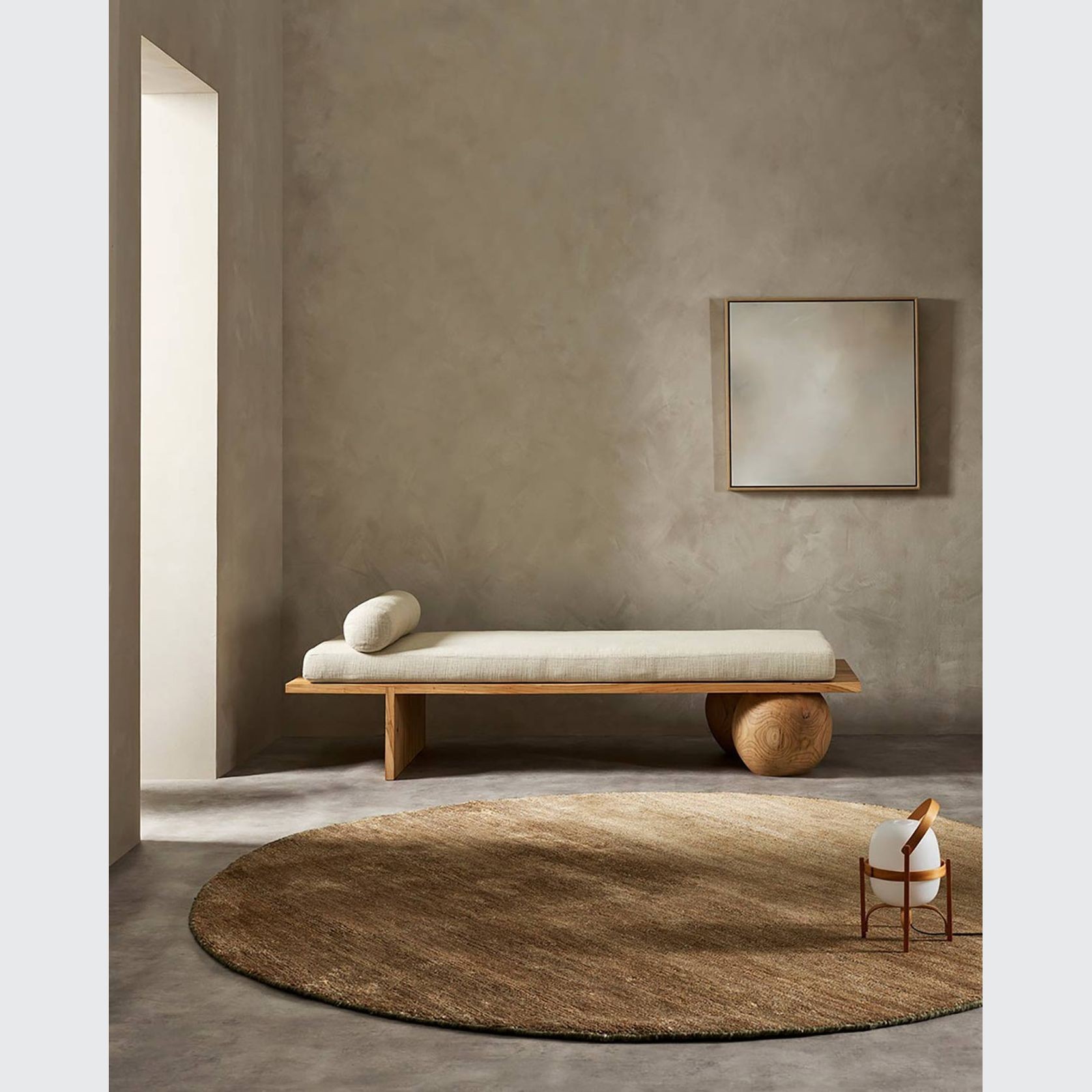 Baya Anchorage Round Floor Rug - Sand Dune gallery detail image