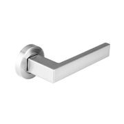 F1121L Lever Handle On Round Small Rose Brushed Nickel gallery detail image