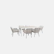 Belmore 7pc Aluminium and Rattan Outdoor Dining Set gallery detail image