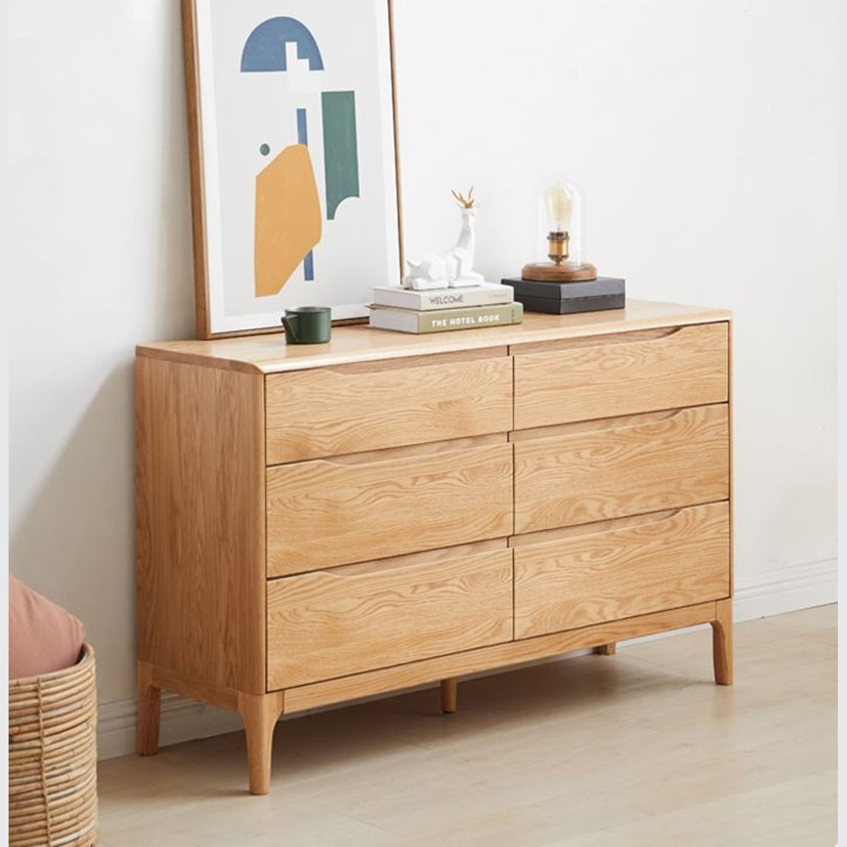 Berlin Natural Solid Oak 3 Over 3 Chest Drawers gallery detail image