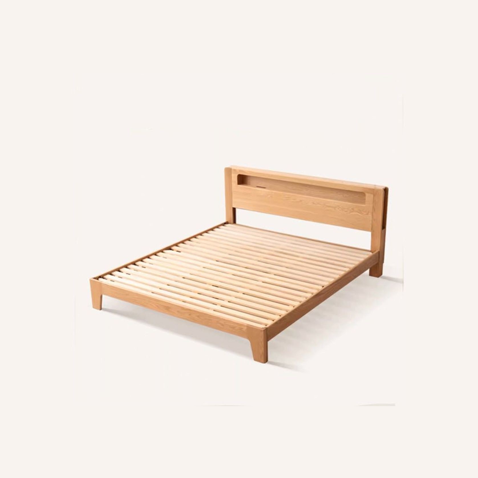 Bervas Natural Solid Oak Bed Frame gallery detail image