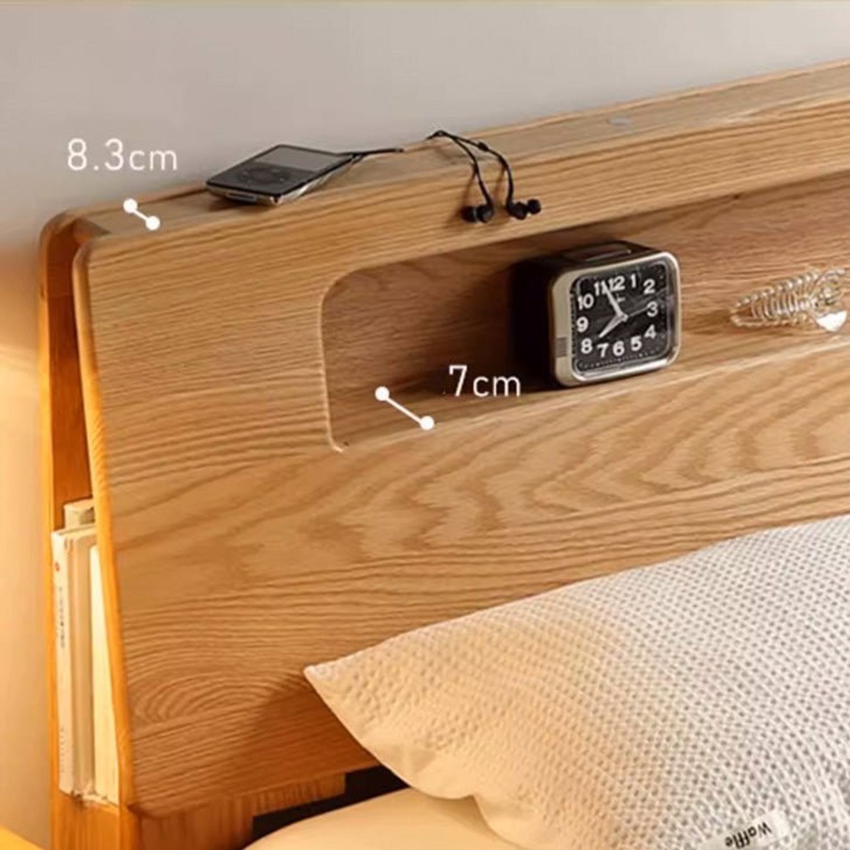 Bervas Natural Solid Oak Bed Frame gallery detail image