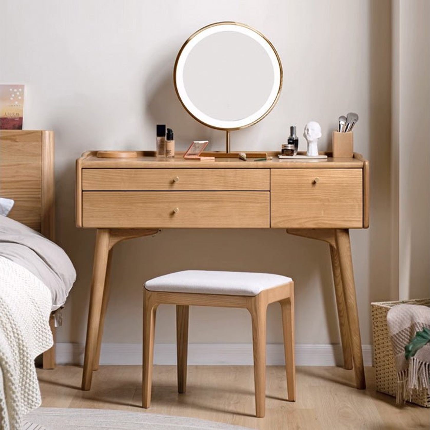 Beverley Natural Solid Ash Dressing Table gallery detail image