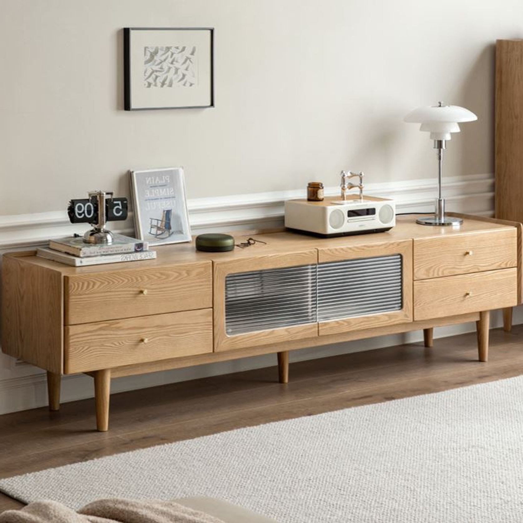 Beverley Natural Solid Oak Tv Unit gallery detail image