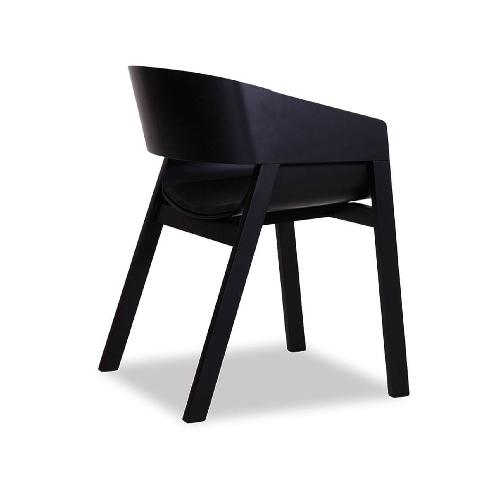 Merano Armchair - Black Stained - Black Pad - by TON gallery detail image