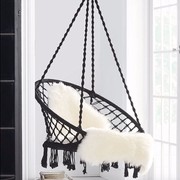 Madrid | Macrame Hanging Chair Swing - Black gallery detail image