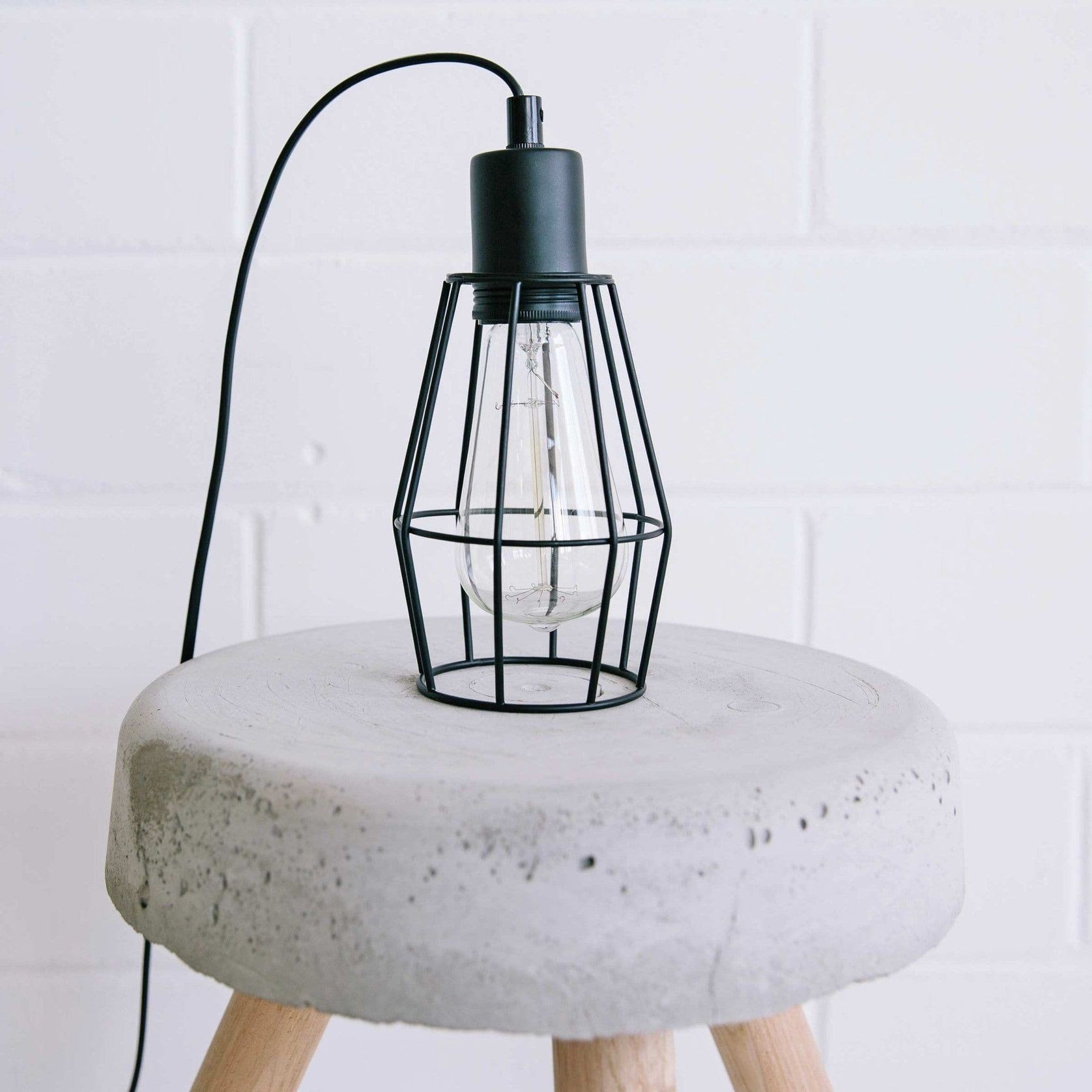 Industrial Cage Light - Black gallery detail image