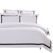 Ava Collection White Quilt Cover Set - Black Trim gallery detail image