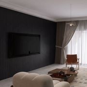 WOODFLEX Flexible Acoustic Wood Slat Wall Panel, Black Veneer - 2700mm x 600mm gallery detail image
