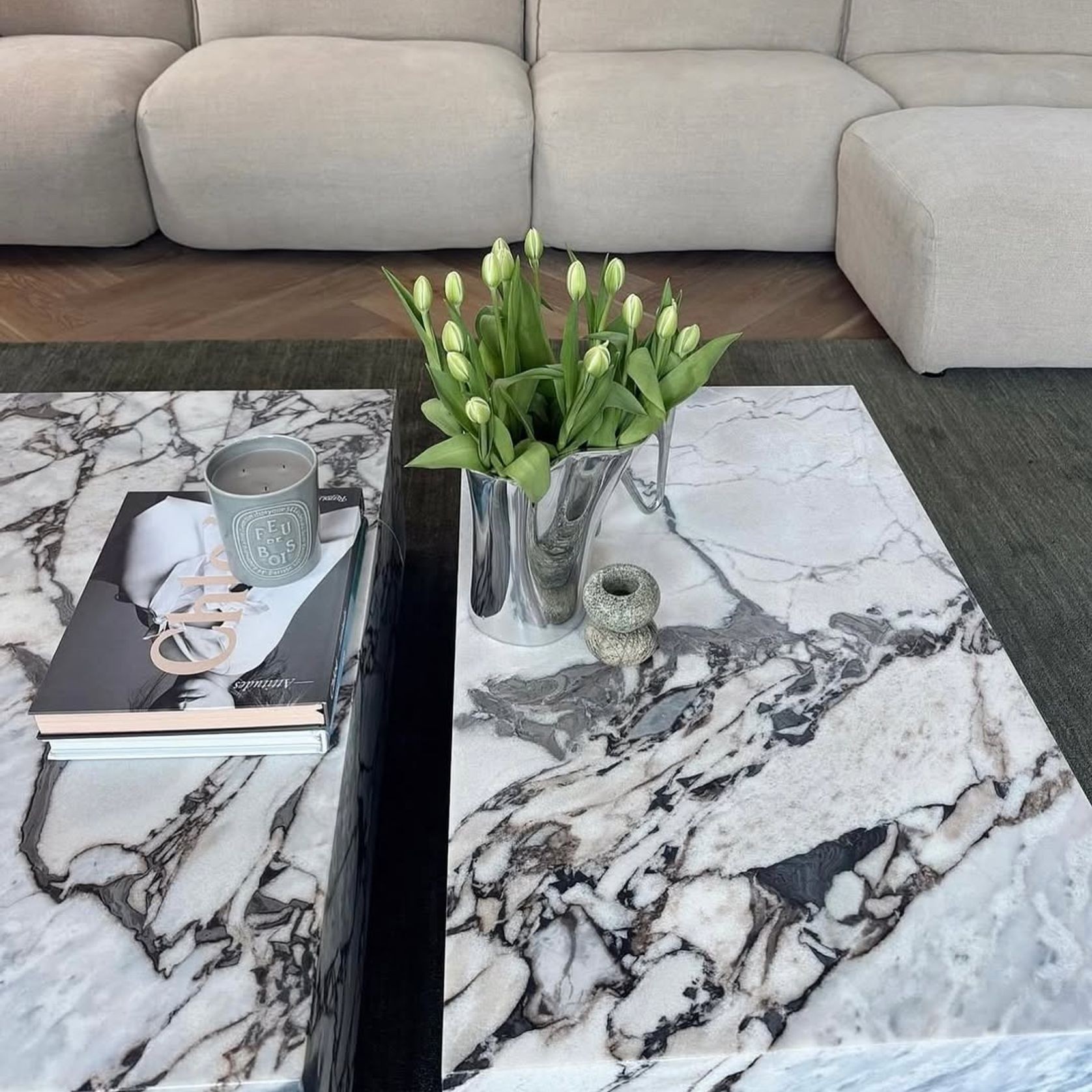 Block Coffee Table - Milky Blue gallery detail image