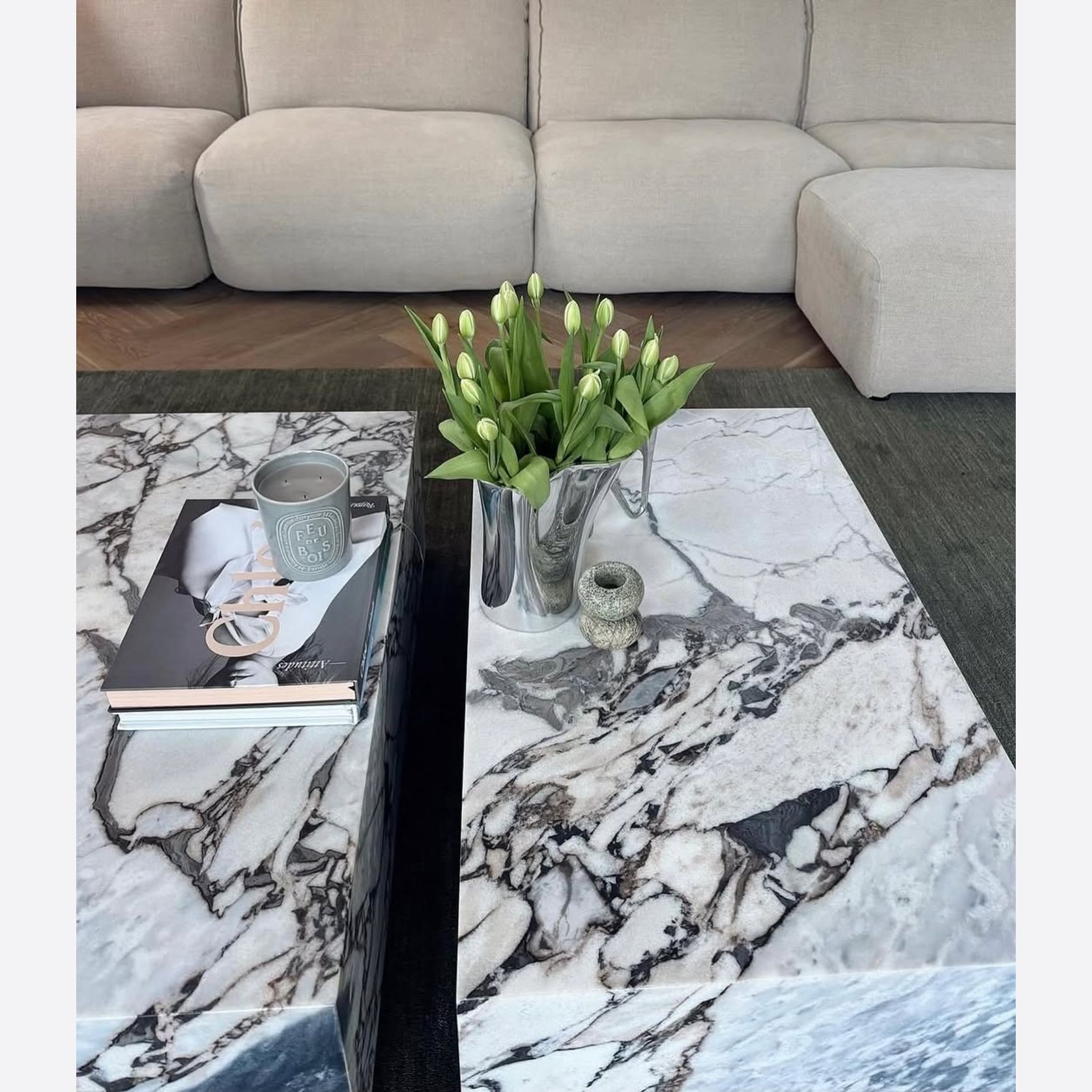 Block Coffee Table - Milky Blue gallery detail image