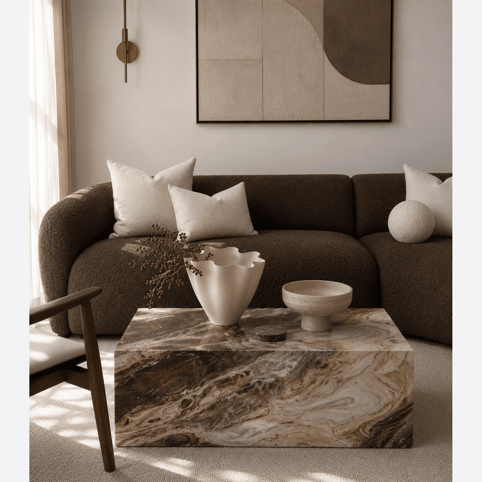 Block Coffee Table - Tiramisu Marble gallery detail image