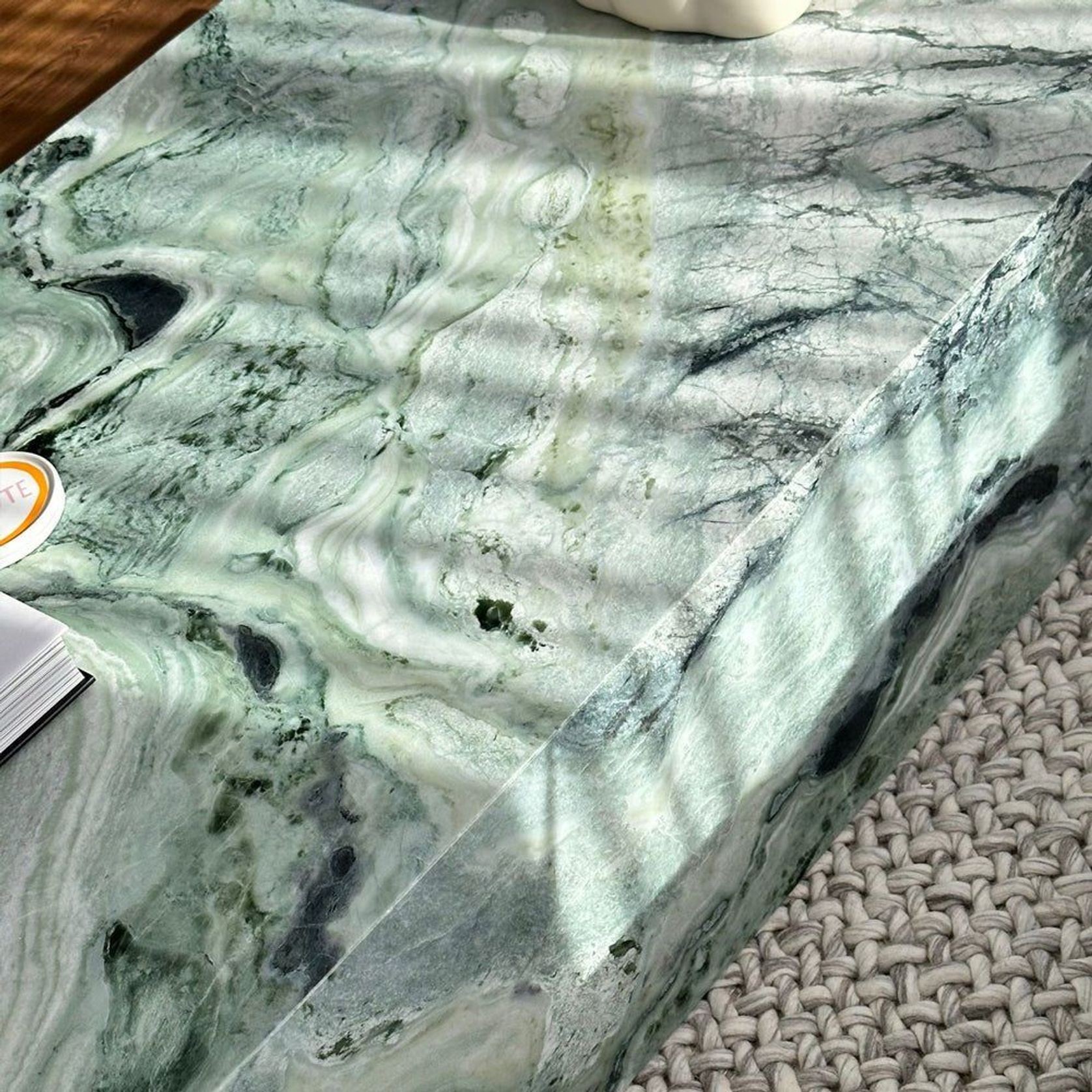 Block Coffee Table - Twill Green Marble gallery detail image