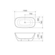 Caroma Contura II 1500mm Freestanding Bath - Matte Clay gallery detail image