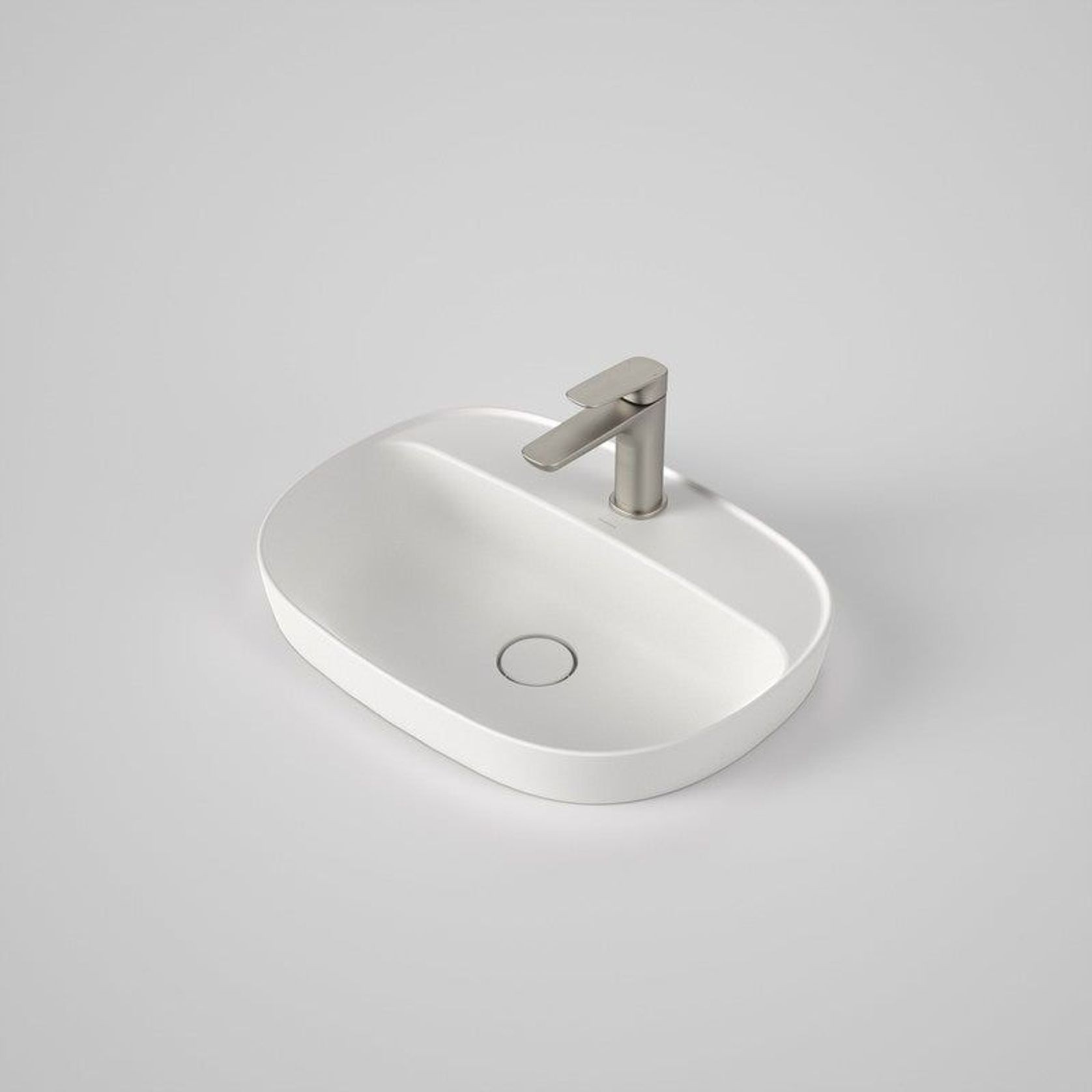 Caroma Contura II 530mm Inset Basin with Tap Landing (1 Tap Hole) - Matte White gallery detail image
