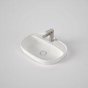 Caroma Contura II 530mm Inset Basin with Tap Landing (1 Tap Hole) - Matte White gallery detail image