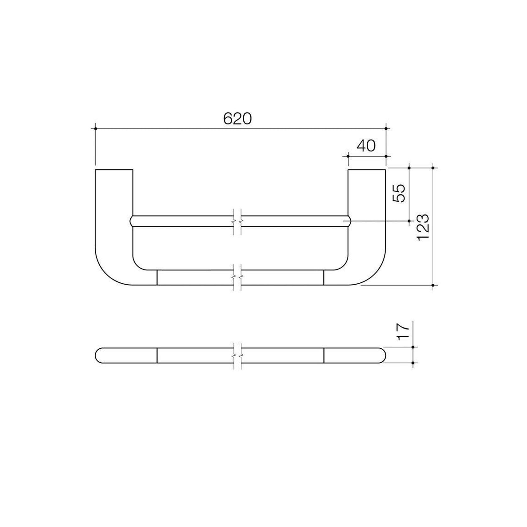 Caroma Contura II 620mm Double Towel Rail - Brushed Nickel gallery detail image