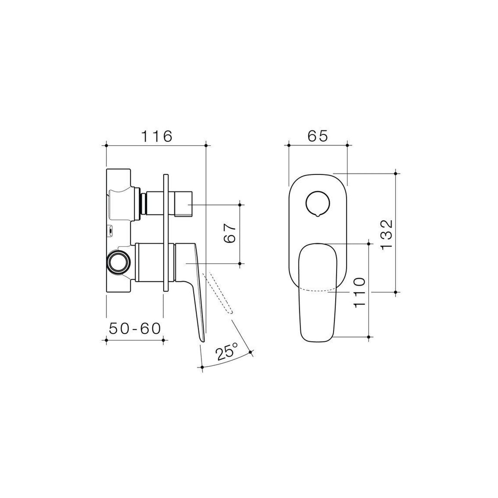 Caroma Contura II Bath/Shower Mixer with Diverter - Brushed Bronze gallery detail image