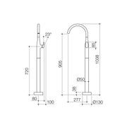 Caroma Contura II Freestanding Bath Filler - Brushed Bronze gallery detail image