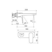 Caroma Contura II Wall Basin/Bath Mixer 180mm - Brushed Bronze gallery detail image