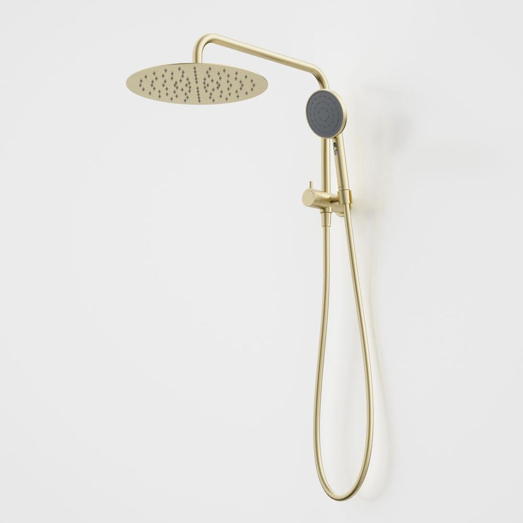Caroma Urbane II Compact Twin Shower - Brushed Brass gallery detail image