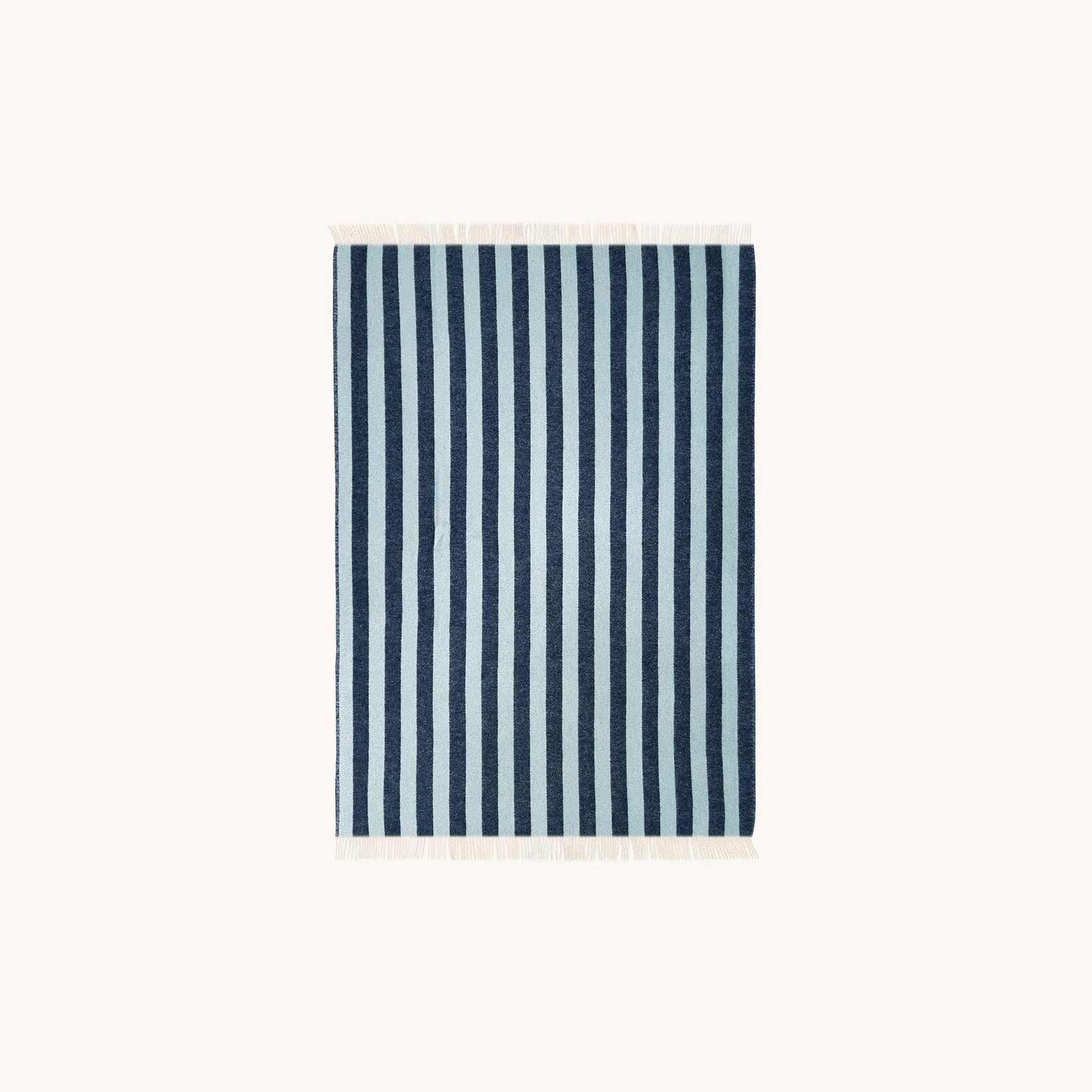 Maison Deux Candy Wrap - Navy Ice Blue | Large Reversible Wool Throw gallery detail image