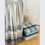 NZ Wool Throw - Woodale - Blue | 100% Pure Wool gallery detail image