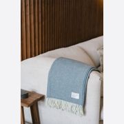 Ruanui Station Lambswool Throw - Bentley Blue gallery detail image
