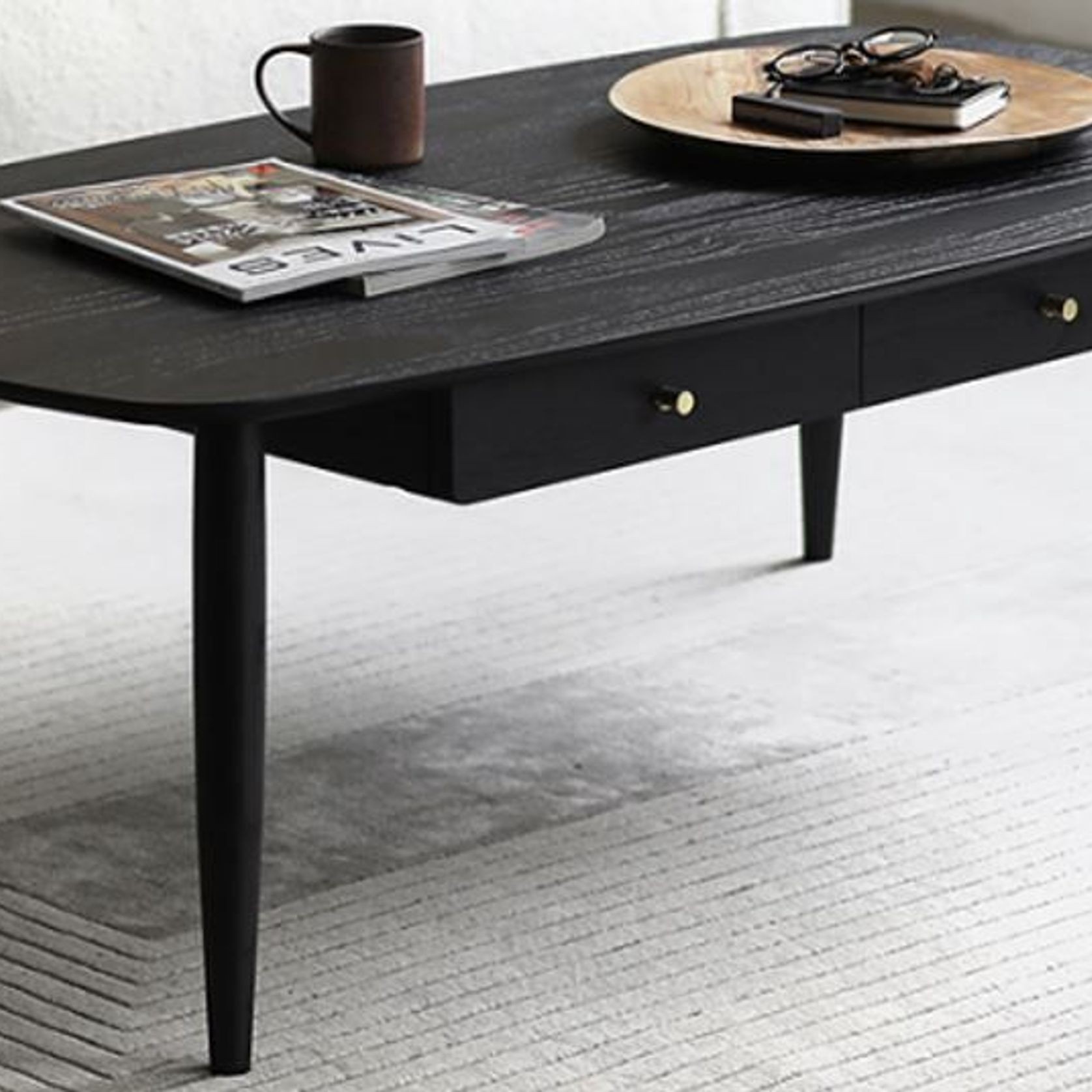 Boden Charcoal Solid Oak Coffee Table gallery detail image