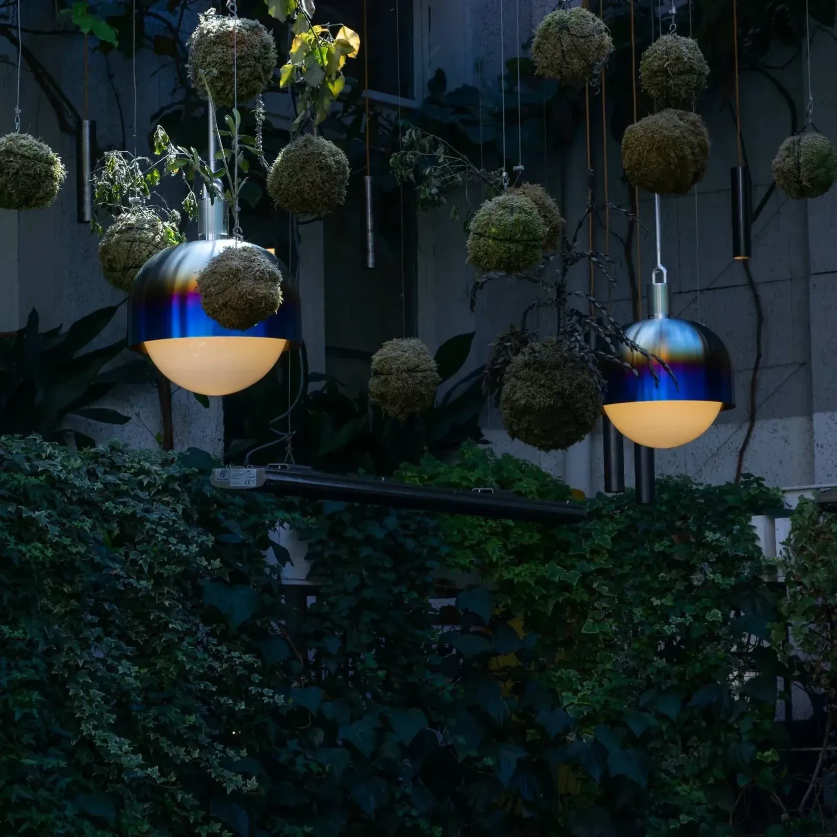 Forked Shade and Globe Pendant gallery detail image
