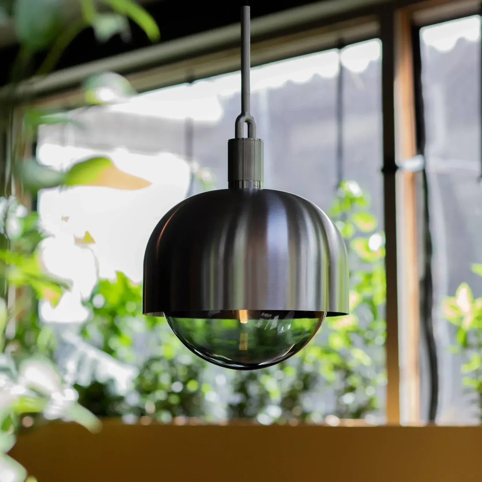 Forked Shade and Globe Pendant gallery detail image