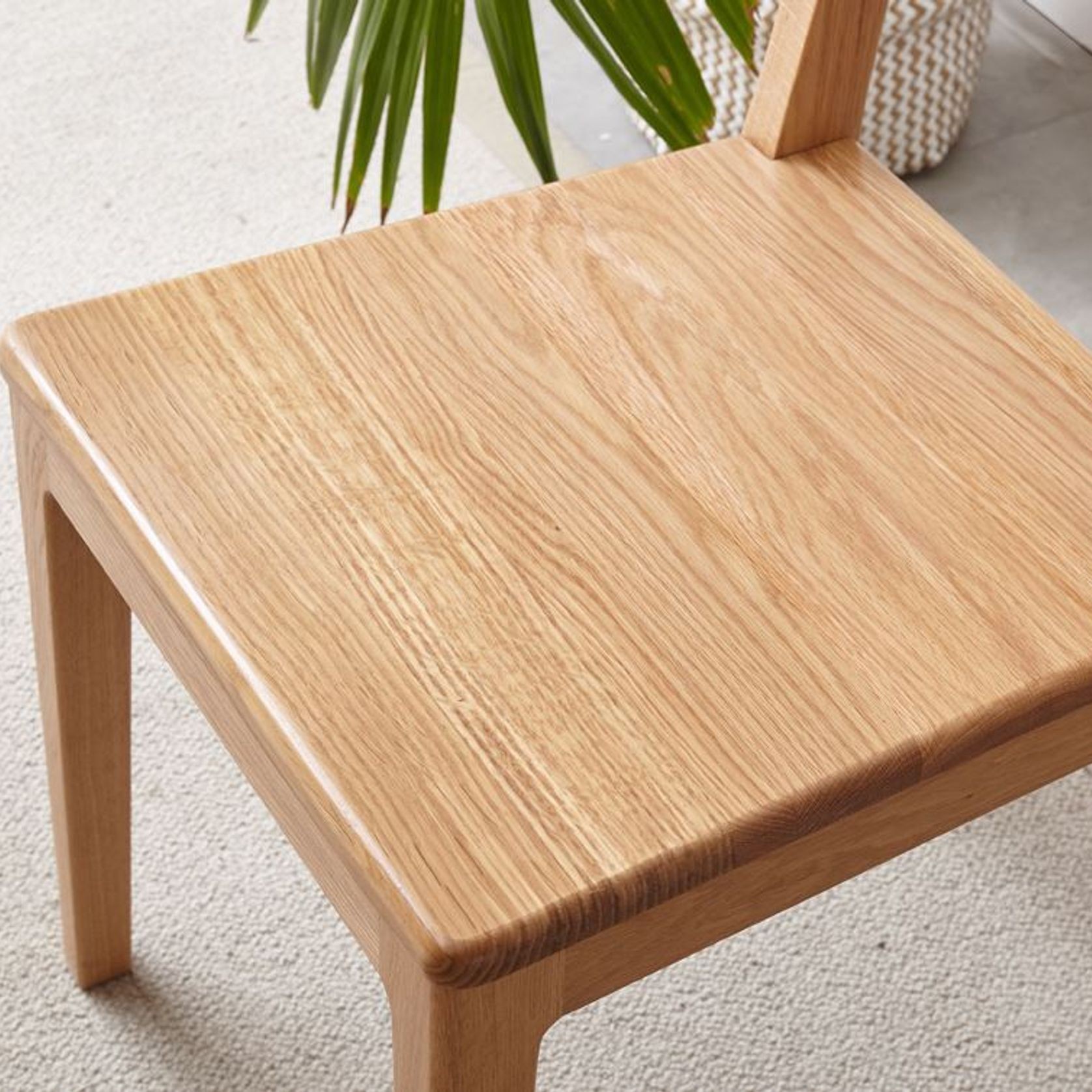 Bremen Natural Solid Oak Dining Chair gallery detail image
