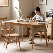 Bremen Natural Solid Oak Extending Dining Table gallery detail image