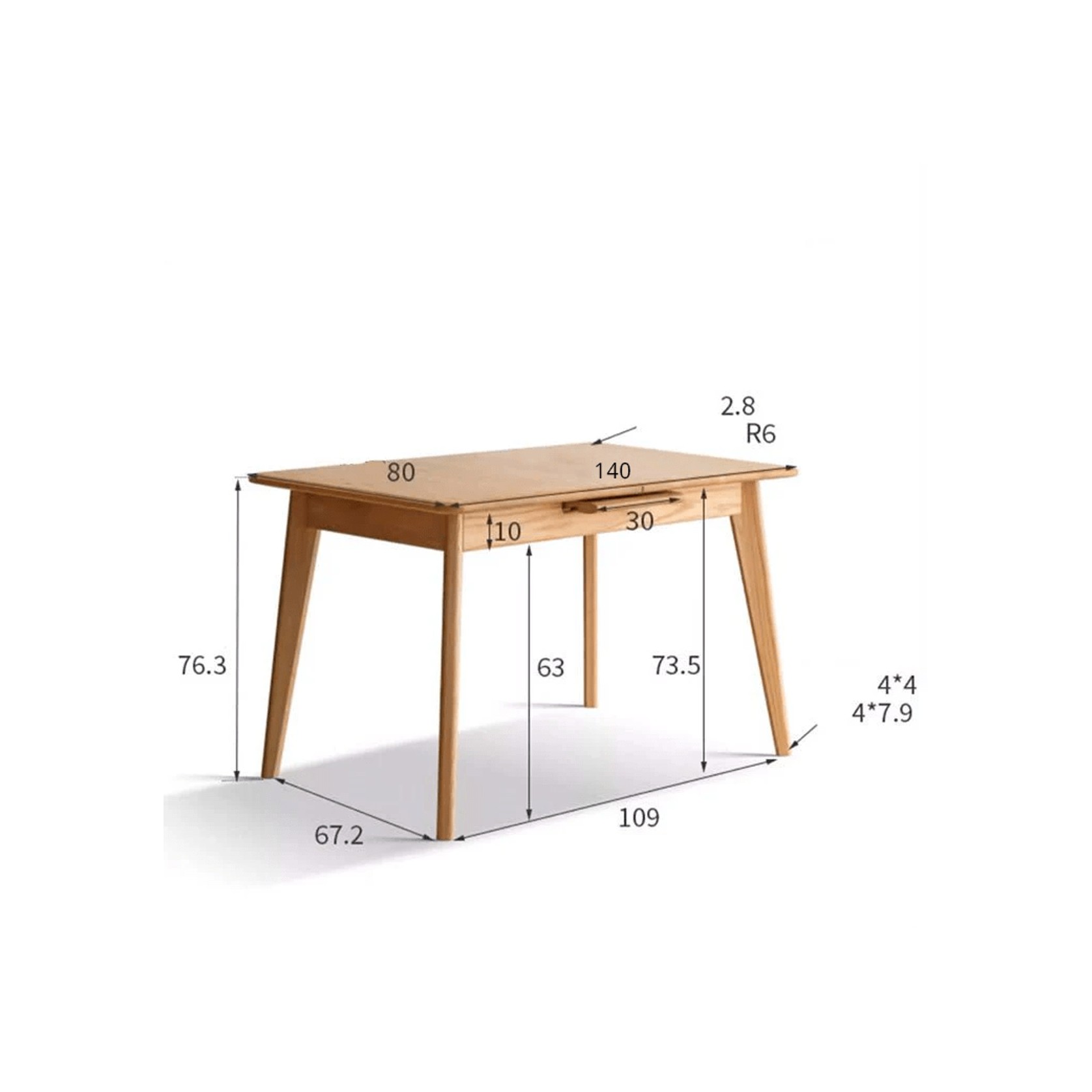 Bremen Natural Solid Oak Extending Dining Table gallery detail image