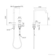 Buddy Pro Square 2 Hole High Mixer gallery detail image