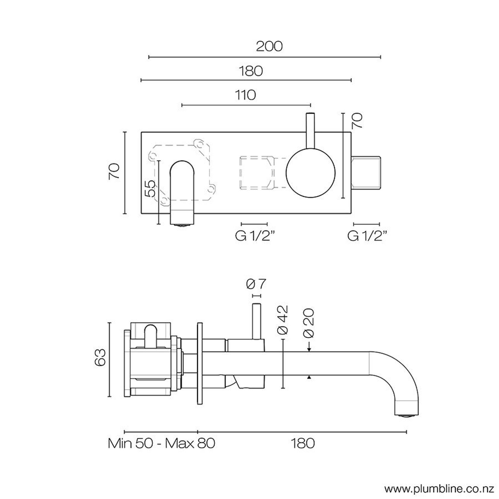 Buddy Wall Mount Mixer With Backplate gallery detail image