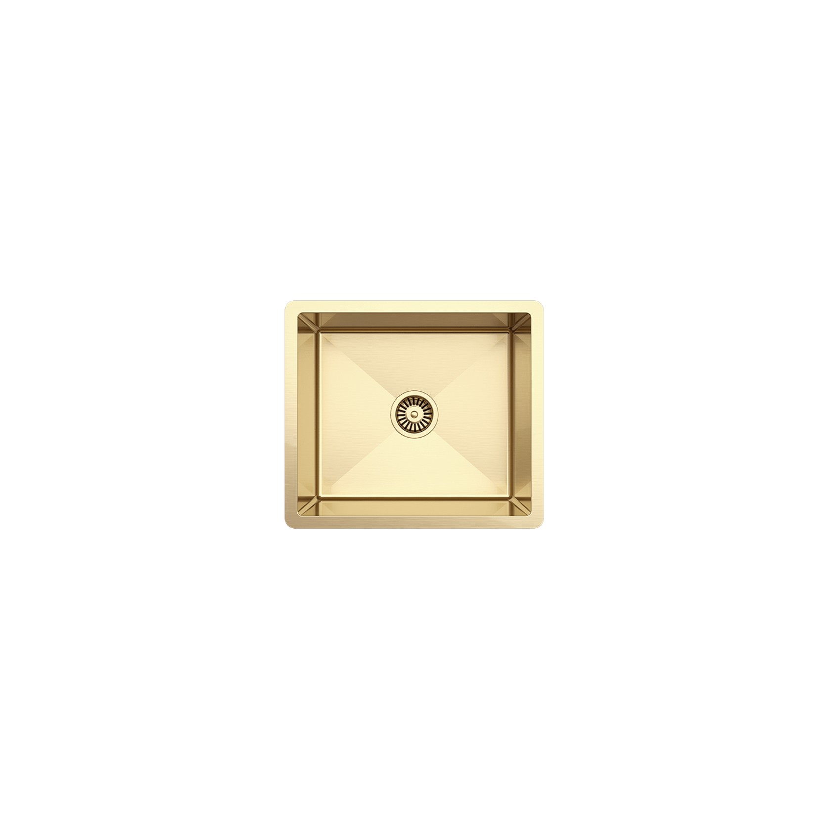 Brushed Brass Gold Penny 510x450 Single Bowl Sink gallery detail image