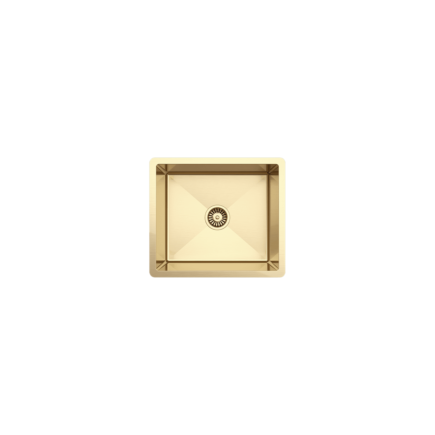 Brushed Brass Gold Penny 510x450 Single Bowl Sink gallery detail image