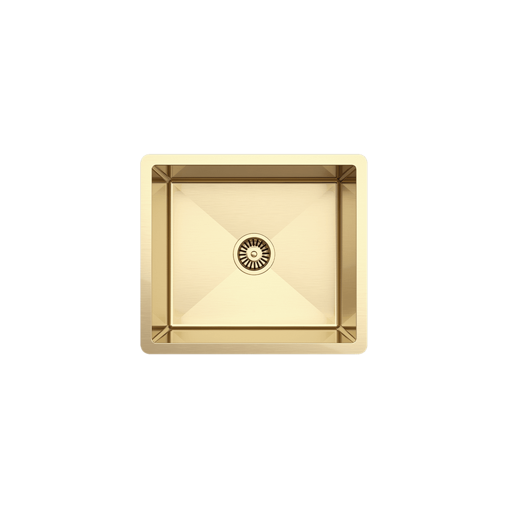 Brushed Brass Gold Penny 510x450 Single Bowl Sink gallery detail image