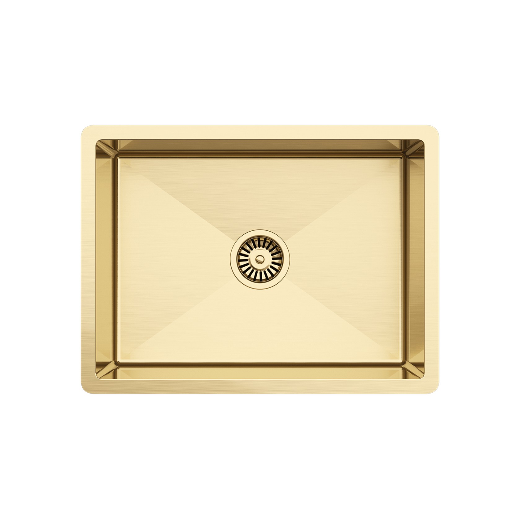 Brushed Brass Gold Willow 600x450 Medium Single Bowl Sink gallery detail image