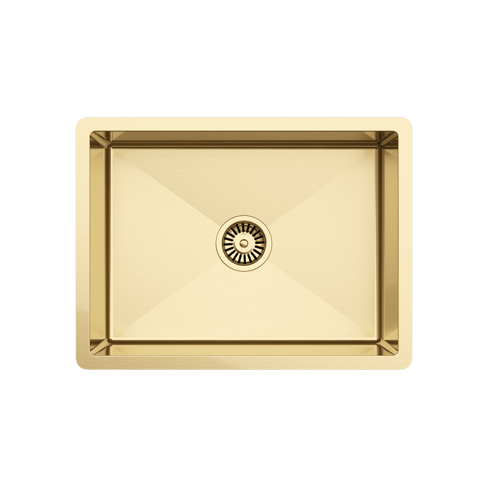 Brushed Brass Gold Willow 600x450 Medium Single Bowl Sink gallery detail image