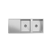 Theo 1200x500 Double Bowl with Drain Board Sink With Taphole Left Hand Drainboard gallery detail image