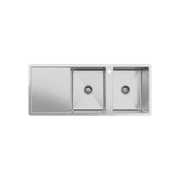 Theo 1200x500 Double Bowl with Drain Board Sink With Taphole Left Hand Drainboard gallery detail image