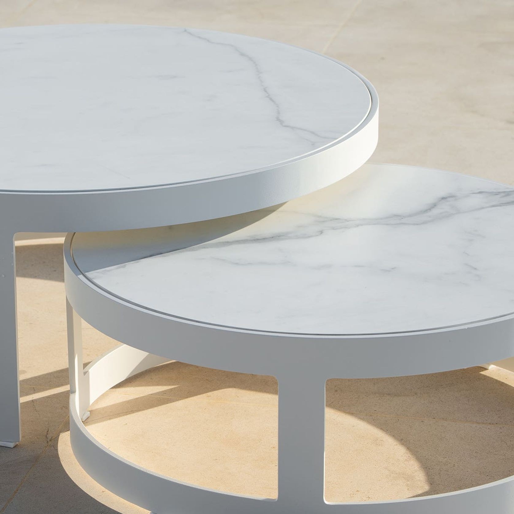 Burford Ceramic Round Coffee Table Set gallery detail image