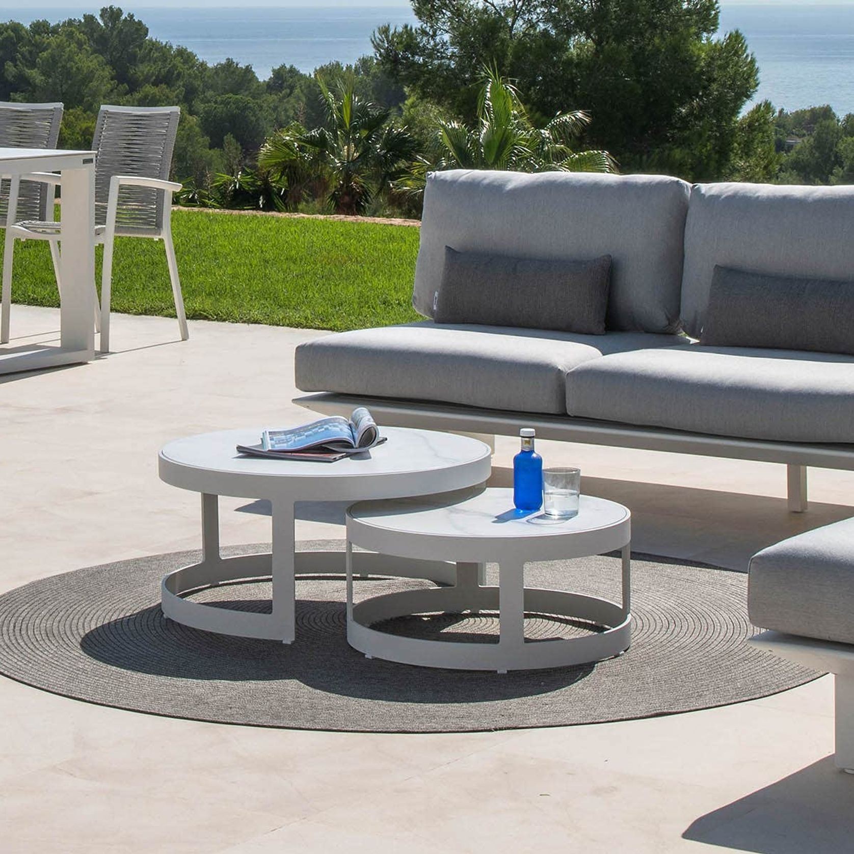 Burford Ceramic Round Coffee Table Set gallery detail image